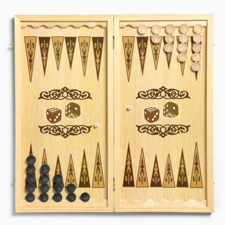Wooden backgammon large, board game "Kremlin"-1