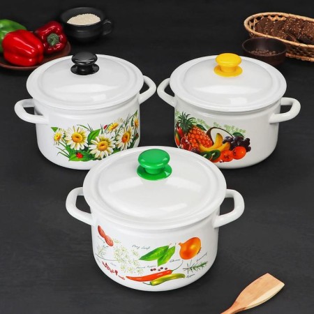 Cylindrical pan, 4 l, induction, neckline mix, white color-3
