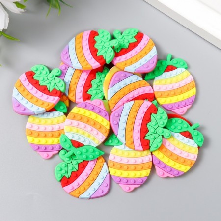Decor for creativity rubber "strawberries and lemon" set 16 pcs mix 3.5x2.5 cm-1