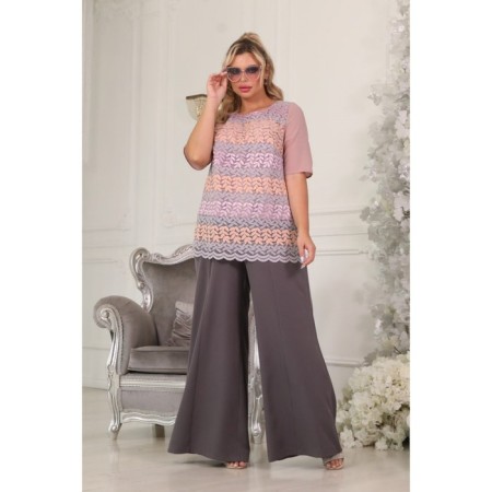 Female blouse, size 52, pink color-1