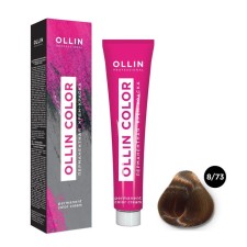 Cream-color hair Permanent Ollin Professional Color, tone 8/73 light brown-golden-gold, 60 ml