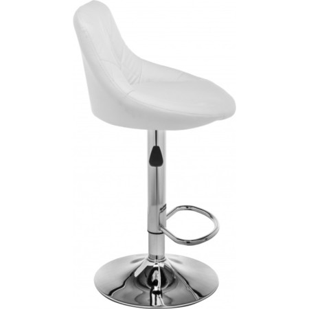 Baric stool Curt metal/eco -leather, chrome/white 45x50x84 cm-2