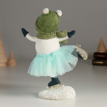 Polystone souvenir "Snowman in the blue skirt" 14x7x17.5 cm-2