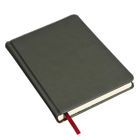 Leduced A5 Diary, 136 Velvet Index sheets, hard cover, artificial leather, Soft Touch lamination, lies, tinted block 70 g/m2, gray-1