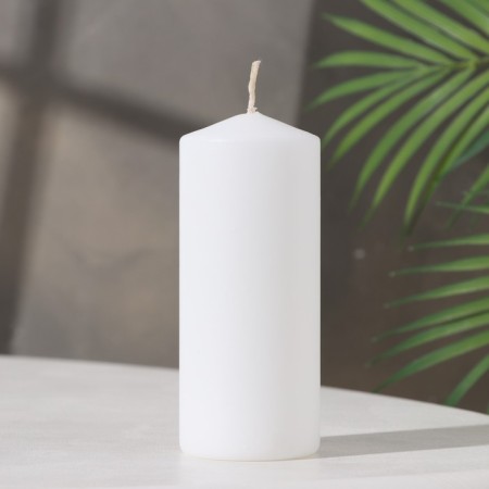 Candle-cylinder, 6x14 cm, 350 g, 19 hours, white