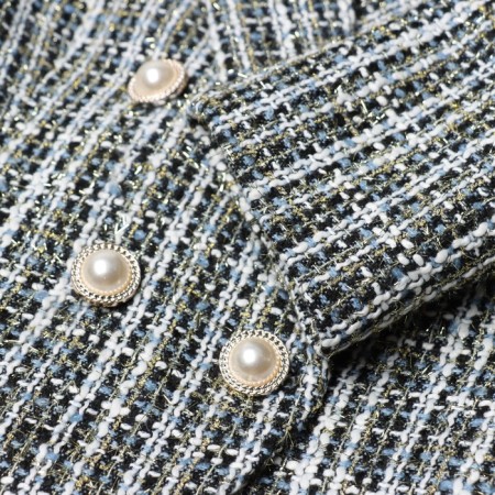 Jacket tweed double -breasted mist p. 44. Blue-10