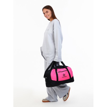 Women's sports bag, textura, average size, black/pink color-4