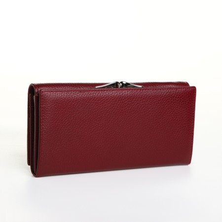 Women's wallet on a magnet, burgundy color-1