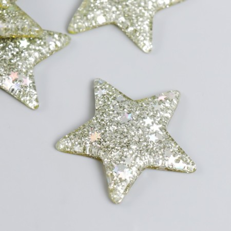 Decor for creativity plastic "Brilliant stars" gold 3.8x3.8 cm