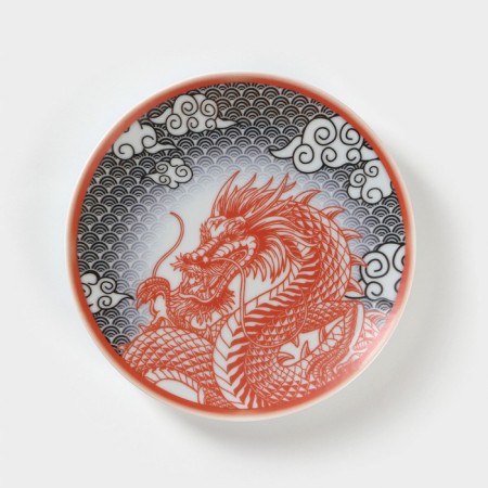 Porcelain plate "Fiery snake", D = 20 cm