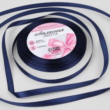 Satin tape, 6 mm × 23 ± 1 m, cobalt color