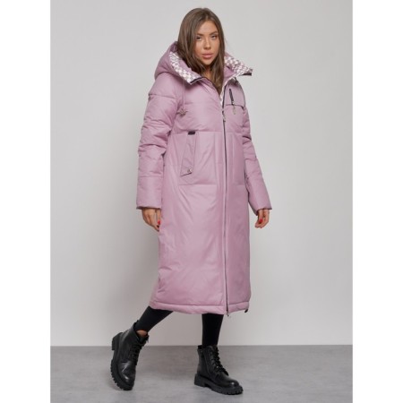 Coat insulated winter female, size 44, purple color-1