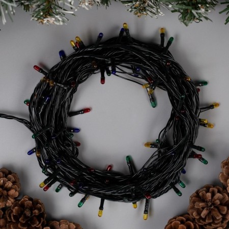 Garland "thread" 7 m, IP20, dark thread, 100 lamps, a glow of multi, 8 modes, 220 V-1
