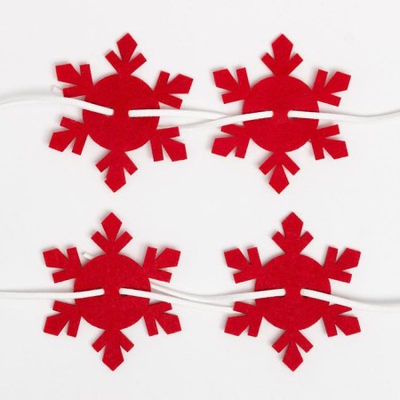 A set for the decor of the dining rooms "Snowflake", 4 pcs, central red 6x7 cm, 100% p/e, felt-3