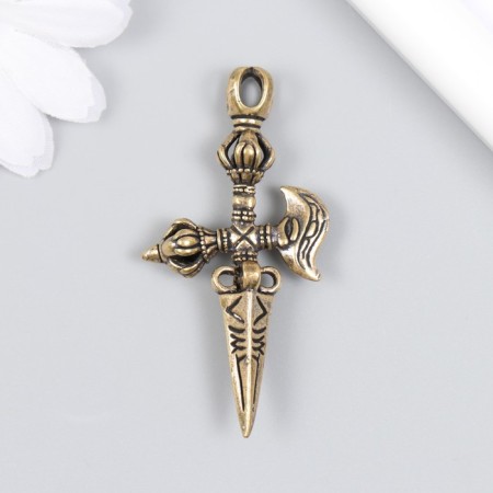 Souvenir brass "ax-half-mixed" 5.6x3.1 cm