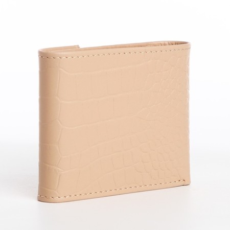 Women's wallet on the button, beige color-1