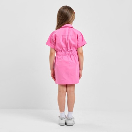 Children's dress with kaftan pockets, size 32 (110-116 cm), bright pink color-2