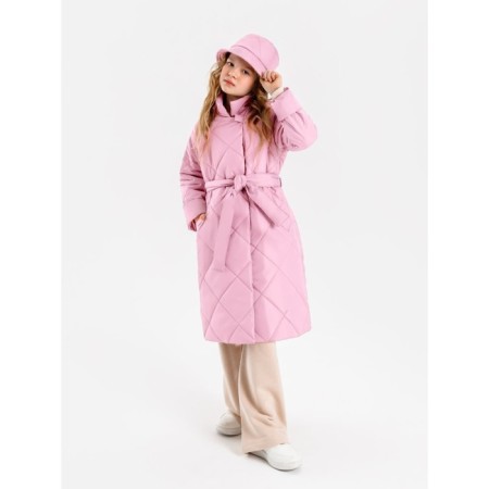 Пальто стёганое для девочек AmaroBaby TRENDY, рост 116-122 см, цвет розовый-9