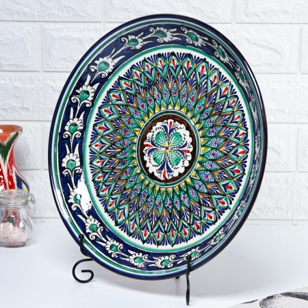 Largan Rishtan ceramics "Patterns", 37 cm, blue-2