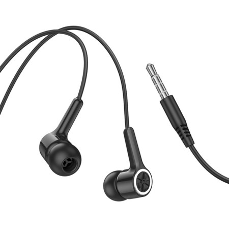 Hoco M104 headphones, wired, vacuum, microphone, 1.2 m, black-1