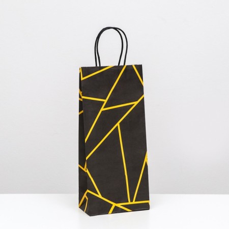 Craft package for a bottle "Geometry", 14 x 8 x 32 cm