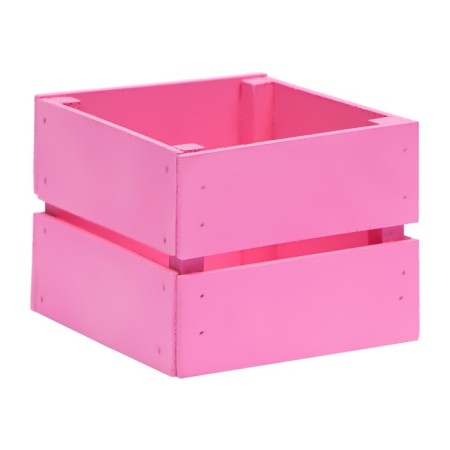 Kashpo wooden, two -strip, pink, 11 x 11 x 9 cm-1