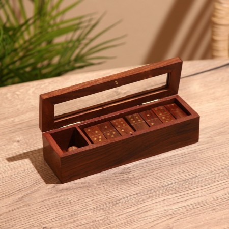 Game desktop 2v1 (domino + cubes) 19x6x5 cm, tree shisham-2