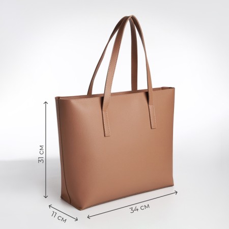 Women's bag Textura, shopper, large size, beige color-2