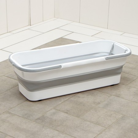 Folding harvesting bucket, 63 × 25 × 20 cm (bottom 53 × 17 cm), color gray color-10