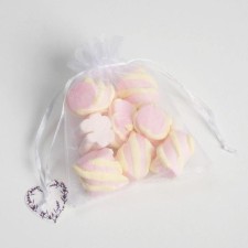 Bag gift organza white “lavender”, with a nameplate, 10 x 12 cm +/- 1.5 cm