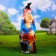 Garden Figure "Baba Yaga with a Crone" 55x28cm