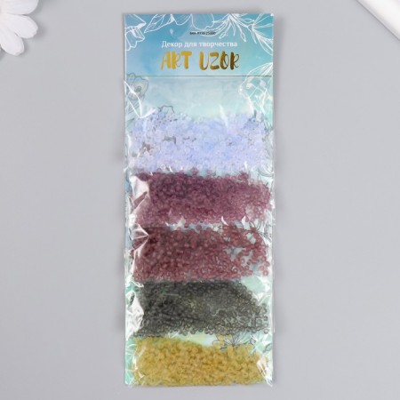 Round beads 8/0 "Mood Autumn" 5 colors x 10 g 20x8x0.7 cm