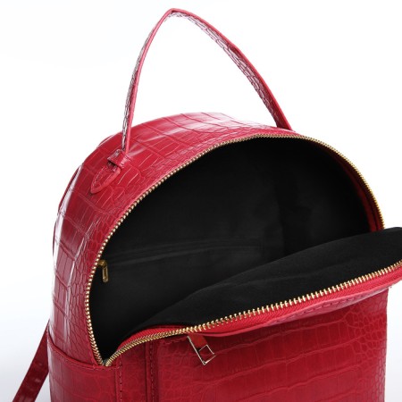 Women's backpack made of artificial leather with lightning, 1 pocket, fuchsia color-4