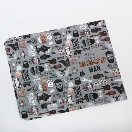 Chocolate wrapper, confectionery packaging "Real Man", 18.2 x 15.5 cm