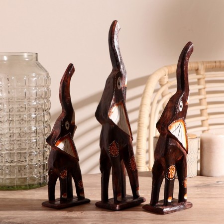 Souvenir tree (set 3 pcs) "Elephants trunks up stars on the ears" 35x24x5 cm mix-2