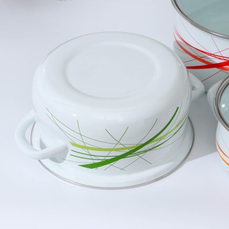 Set of pots "Graph-1-Exista", 3 subjects: 2 l, 3 l, 4 l, covers, induction-2