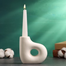 Bray candlestick White gloss, 10x4x10cm
