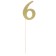 Topper in the cake "Number 6", color gold