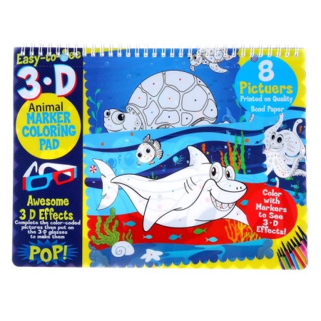 Coloring book Maintenance "Underwater World" felt-tip pens 12 centers, 3D glasses, water bottle-3
