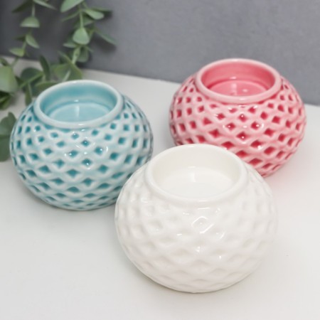 Ceramics Cloth for 1 candle "Mesh with rhombuses" MIX 6x8x8 cm-1
