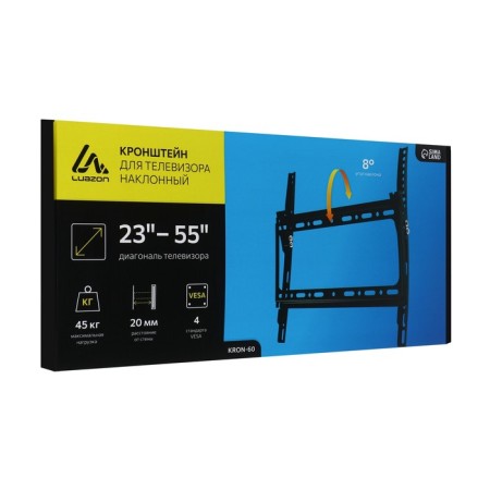 Kronstein Luazon Kron-60, for TV, inclined, 23-55 ", 20 mm from the wall, black-10
