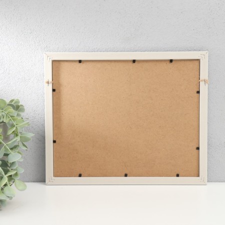 Photo frame plastic, textiles in 2 photos "Sunset" with clothespins, white 27.7x23 cm-2