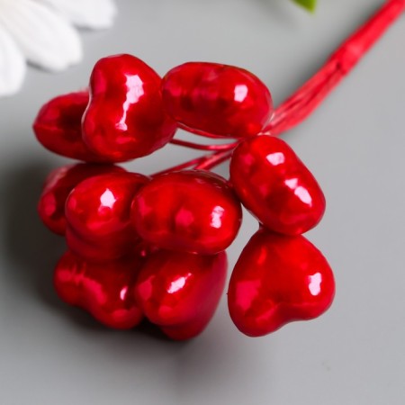 Decor for creativity "Hearts" red 1 bouquet = 10 pcs 10 cm-3