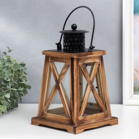 Summary tree on 1 candle "Lantern - trapezoid" aged 26x16x16 cm-3