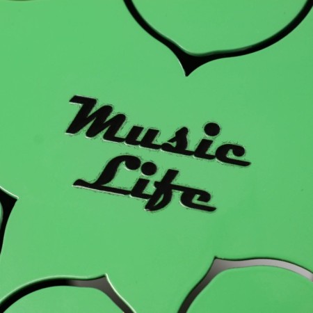 Musical instrument glucophone, green, 8 petals, 15 x 9 cm-4