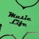 Musical instrument glucophone, green, 8 petals, 15 x 9 cm