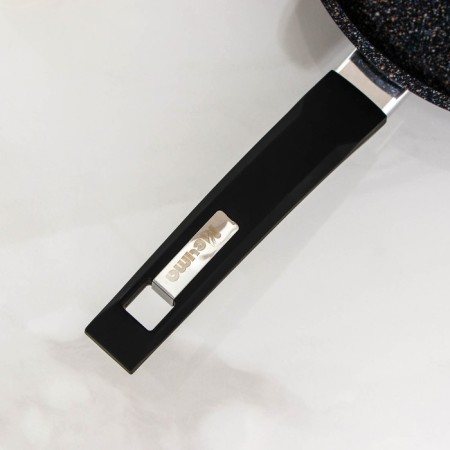 Frying pan “Granite Star”, D = 28 cm, plastic handle, glass cover, anti -stick coating, black color-3