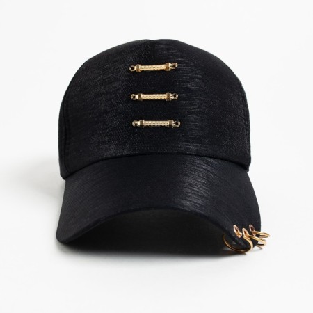 Women's baseball cap Minaku Black/gold color, size 56-58-4