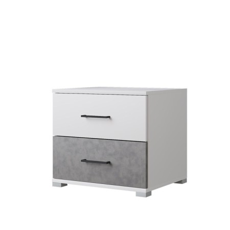 Bedside table, 500x410x452, white/concrete-2