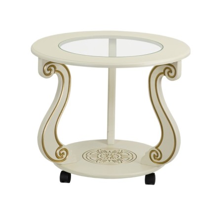 Grazia coffee table (c), 580x580x490, ivory/gold